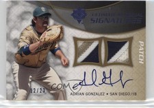 2009 Upper Deck Ultimate Collection 12/23 Adrian Gonzalez Dual Patch 06bg