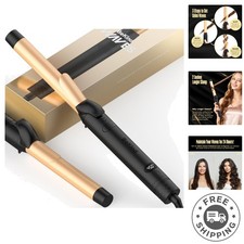 Automatic 1-Inch Rotating Curling Iron for Effortless Beach Waves - Dual Voltage