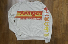 Marvel The Avengers Crew Neck Sweatshirt Size Medium Superheros Retro Vibe MCU