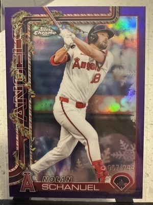 2025 Topps Holiday - Chrome Nolan Schanuel #HC55 Purple Refractor /299