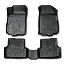 Black Floor Mats All Weather 3pcs Front 2nd Row For Chevrolet Sonic 2012-2020