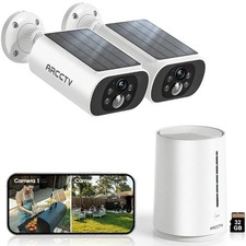 Refurbished 4MP Wireless Security Camera System Outdoor Solar Battery Powered IR