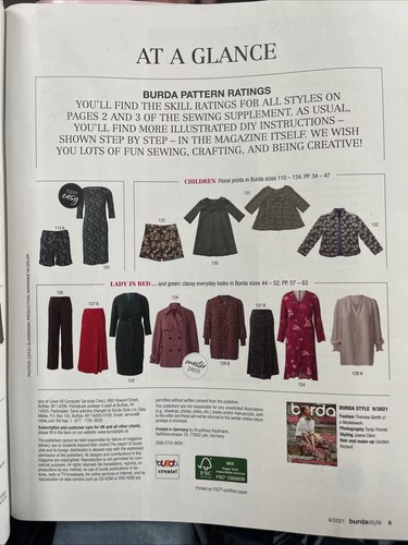 Burda Style Sewing Pattern Magazine New September 2021 - Picture 3 of 4