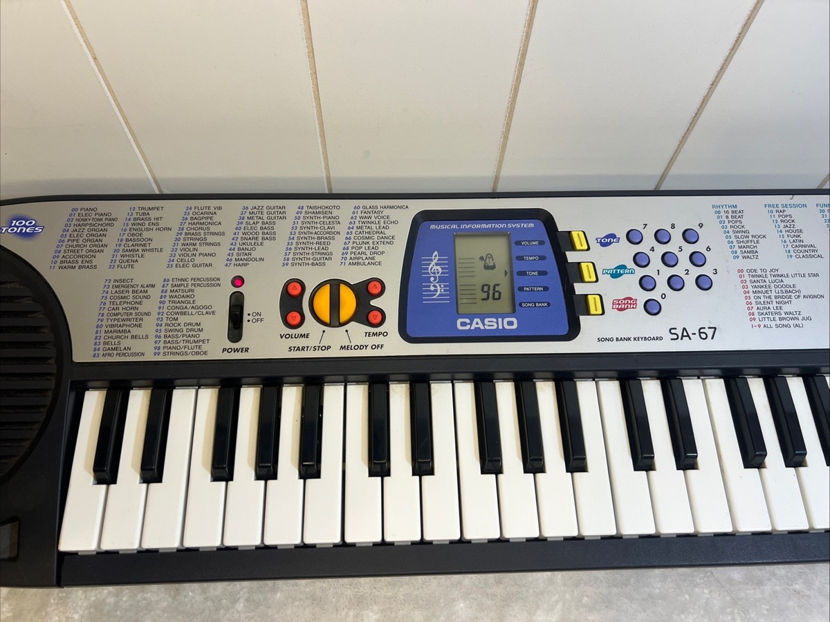 Vintage Casio SA-67 Electronic Song Bank Keyboard 5AAs Tested NO