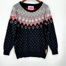 NIB Tipsy Elves Ugly Sweater Womens Pullover Swooping Snowman Black Gray 3X