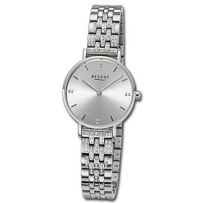 Regent Damenuhr Edelstahl-Armbanduhr Analog Metallarmband silber URBA872