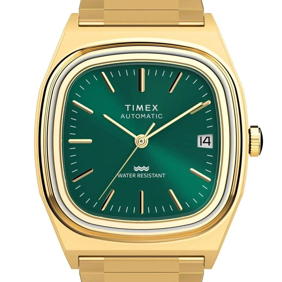 Timex 1983 E-Line TW2Y67700 Automatic Green Dial Gold Tone 34mm