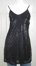 SPARKLE & FADE :: Sm :: Rocker Black Sequin Dress Adj. Straps : URBAN OUTFITTERS