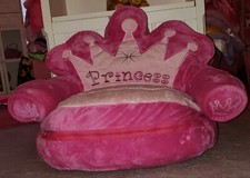 Princess Sleeping Bag In A Chair - Crown Throne Chair - Soft Plush - RARE!
