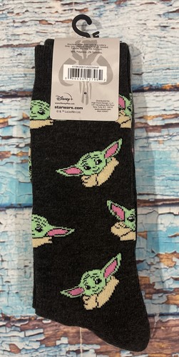 2 PAIR DISNEY Star Wars Adult Crew Socks Mandalorian Baby Yoda THE CHILD - Picture 2 of 2