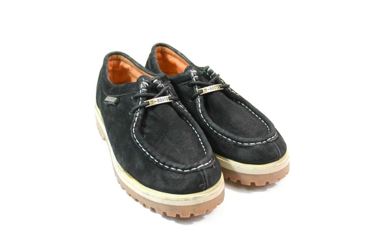 Buffalino B Boots Lug Sole Mens Size US 8 Black Suede Lace Up Low Top Shoe Boot