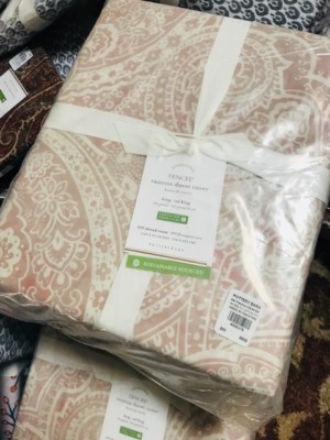 Pottery Barn Vanessa Duvet Cover Soft Rose Blush Queen 2 Standard