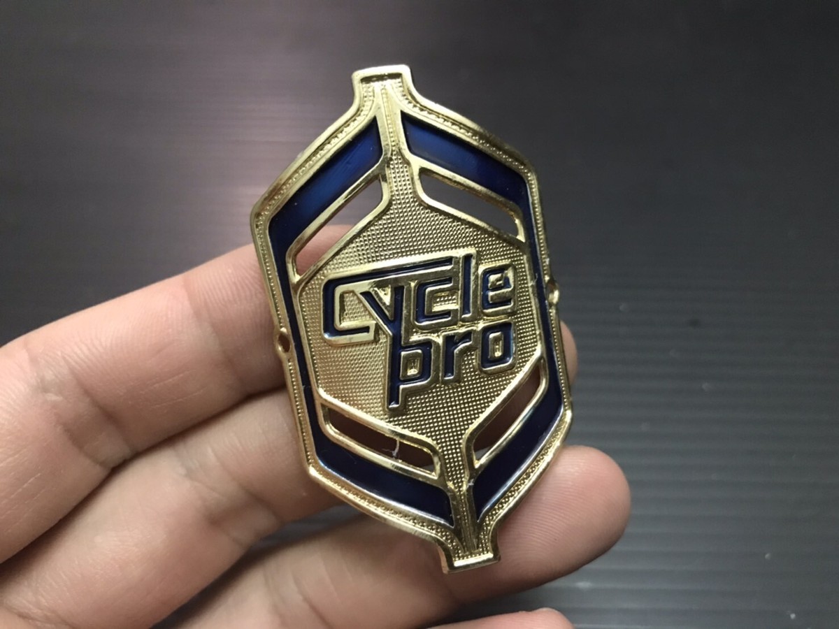 NOS 80'S Vintage Cycle Pro Head Badge Embelm Name Plate Original
