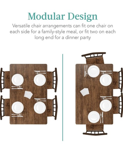 Dining Kitchen table Set with 4 Chairs Drift Brown - Picture 5 of 7