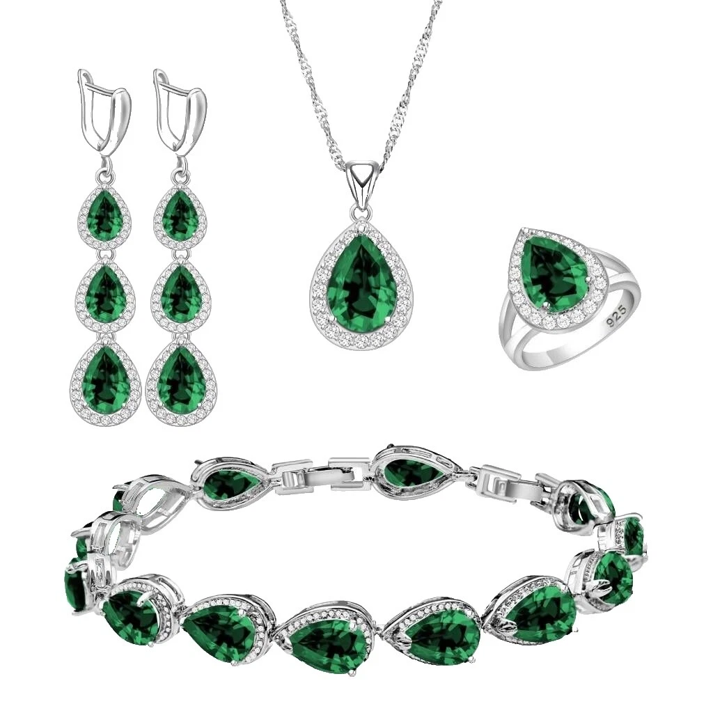 Natural Emerald Fashion Jewelry Sets