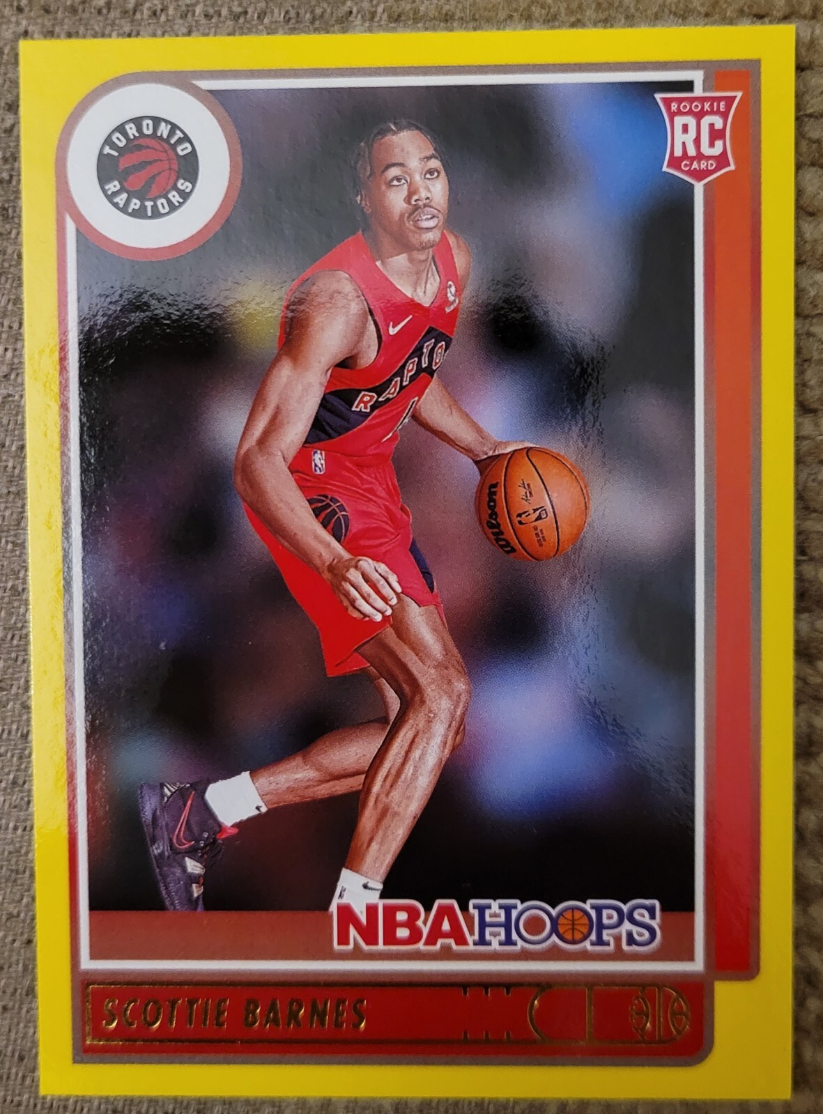 2021-22 Panini NBA Hoops Yellow  #227 Scottie Barnes RC Rookie Toronto Raptors