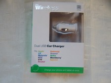 NEW Just Wireless Dual USB Car Charger for Most Smartphones White