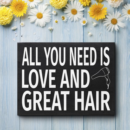 JennyGems All You Need Is Love and Great Hair Sign, Hair Stylist Salon Gift - Picture 6 of 10