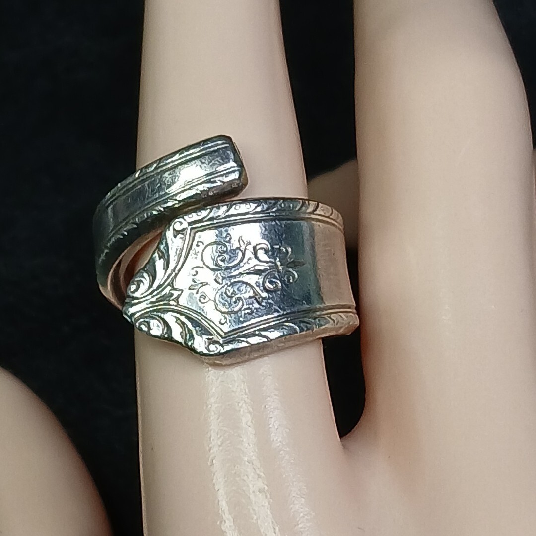 SILVER PLATED Spoon Ring Marked I.S. 13-243 | eBay