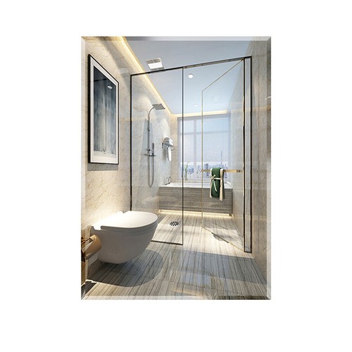 Frameless Mirror Self-Adhesive Bathroom Wall Hanging Glass Vanity Mirror Hallway - Picture 11 of 22