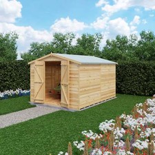 Overlap Double Door No windows 10x8 Storage Shed - Outdoor Wooden Garden Shed
