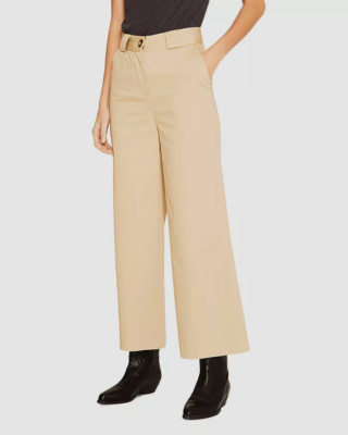 $350 Ba & Sh Women's Monica Beige Casual High Rise Waist Wide Leg Pants Size M