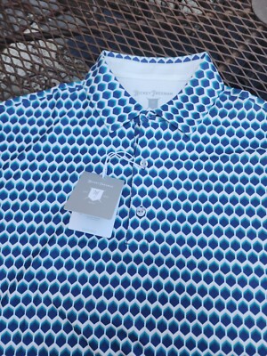 New With Tags Hickey Freeman Golf Polo G823309Z Short Sleeve Teal MSRP $94 Sz M