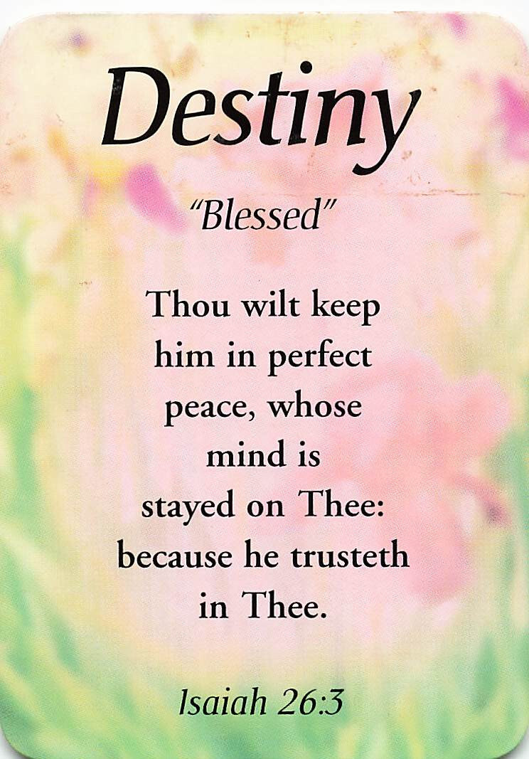 Destiny &ldquo;Blessed&rdquo; Keepsake Name Meaning Card with Verse | eBay