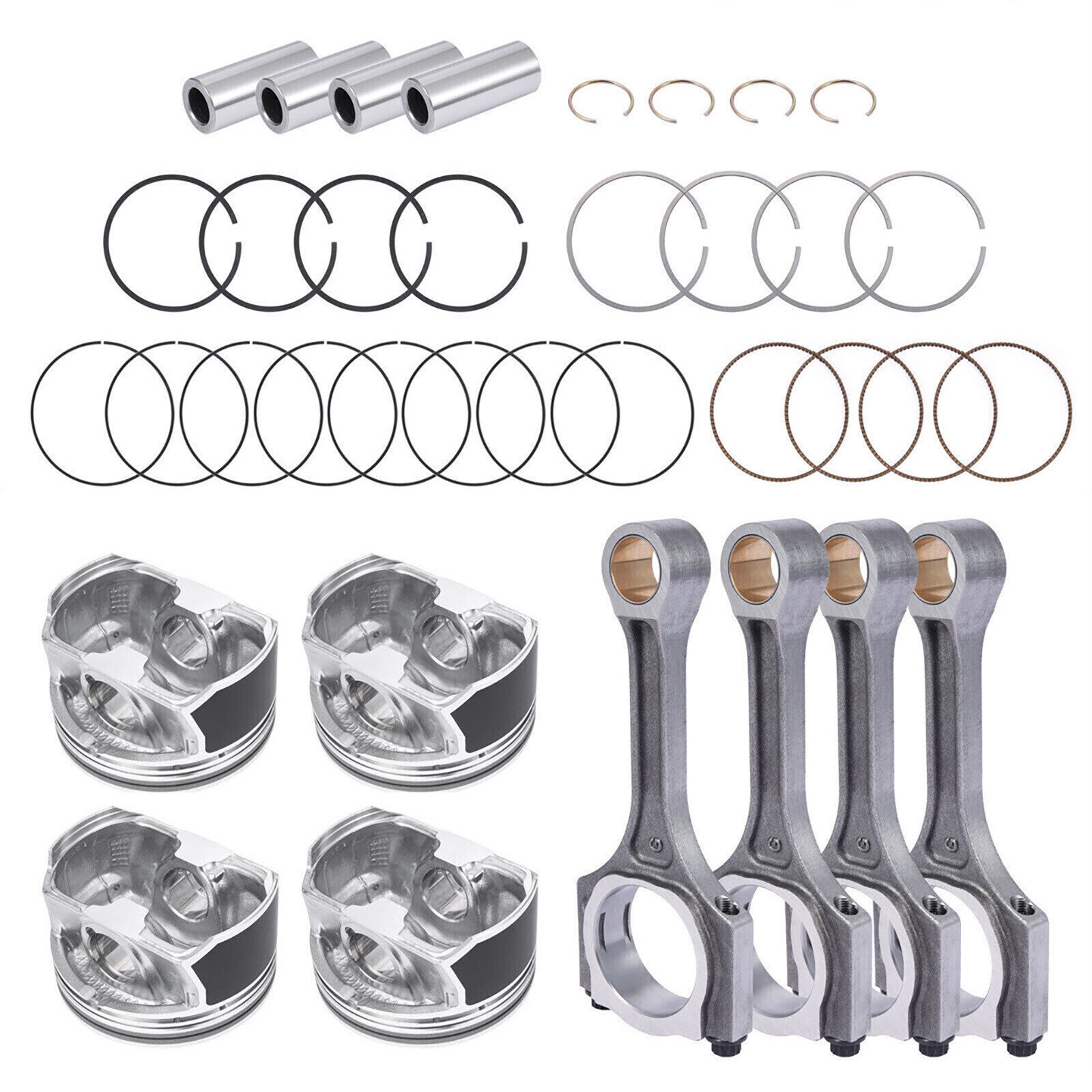 Hyundai Sonata Kia Sorento Optima 4pc Piston Connecting Rod Set 23040-2G200