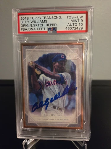 Billy Williams auto 2018 Topps Transcendent Sketch PSA 9/10 Autograph HOF #/83