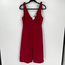 Cupcakes And Cashmere Empire Flare Midi Dress Sleeveless V-Neck Fuchsia Size 4