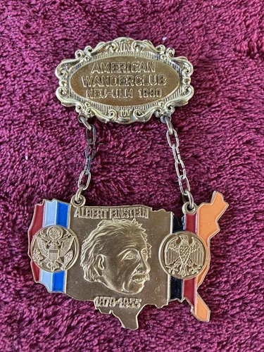 American Wanderclub Neu-Ulm 1980 Albert Einstein Medal--Free Ship