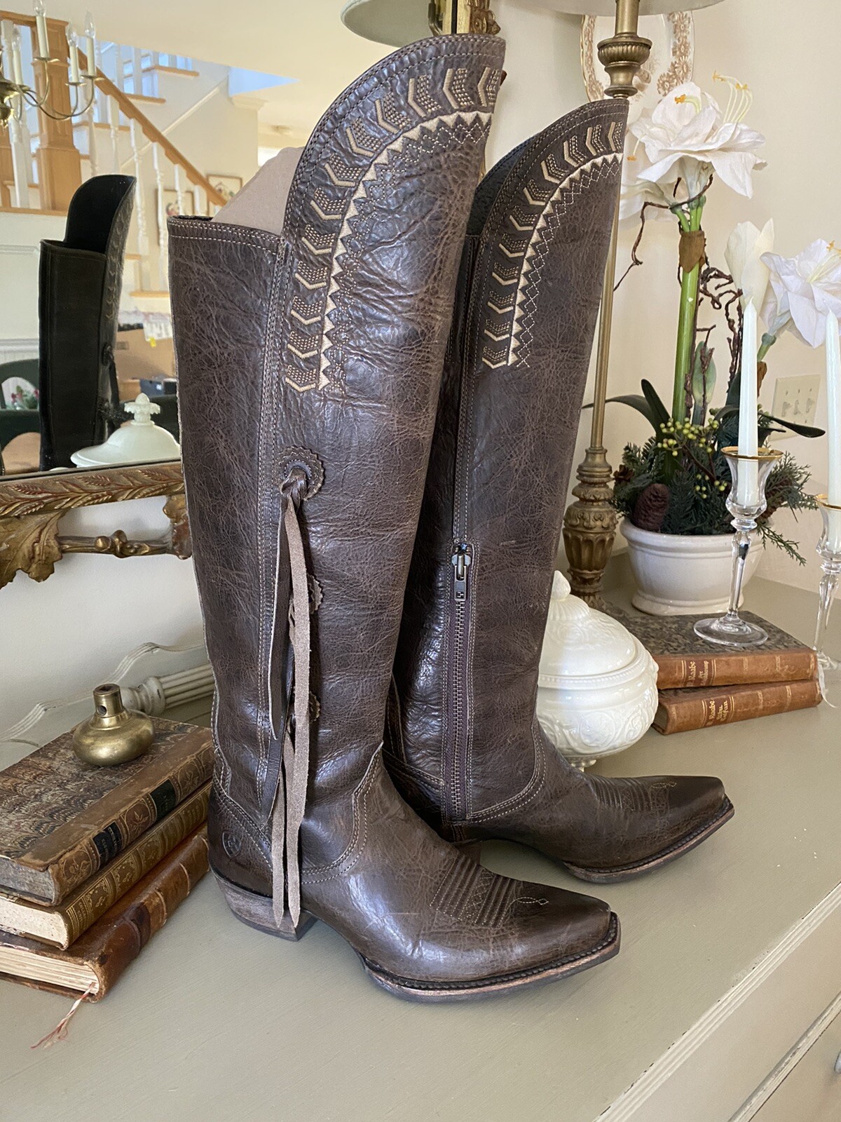 knee Tallulah prairie brown snip toe 