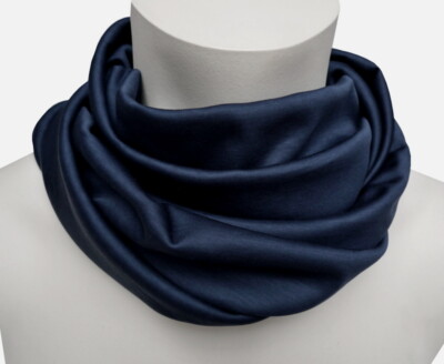 eleganter hochwertiger Teenager Loop Schal Rundschal einfarbig blau Herren 498