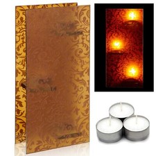 Brown 3pc Tealight Glass Candle Holder Stand Table Centerpiece Mantel Decoration