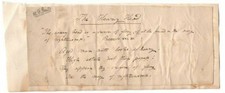 Hannah Flagg Gould (1789-1865) Handwritten Poem Unsigned / Poet