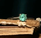 Natural Emerald Ring 925 Silver Stacking Ring Birthstone Zambian Emerald Ring