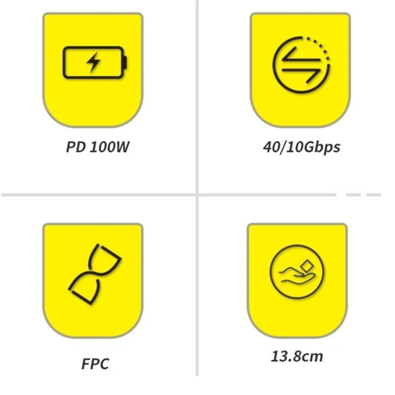 Short USB C Cable 10/40Gbps Data Transfer PD Fast Charging USB C to USB C Cable - Image 4 of 4