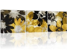Yellow Flower Wall Art Decor Modern Artwork Canvas Painting Prints Pictures Home