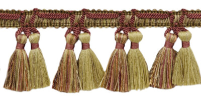 Double Tassel Fringe Trim, Color# VNT9 - Sunset Beige [Sold By The Yard]