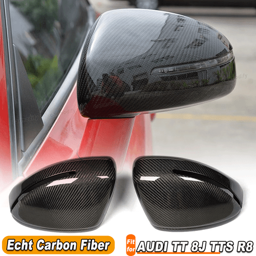 para AUDI TT 8J TTS R8 Coupe Carbon Espejo Exterior Cubierta Espejo Tapas Mirror - Imagen 1 de 10