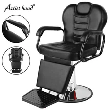 Artist hand Hydraulic Reclining Barber Chair Salon Beauty Spa Hair Styling Black