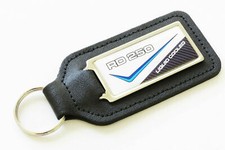 RD250LC 80-81 4L1 White/Blue Leather Keyring Key Fob for Yamaha RD 250 LC RD250