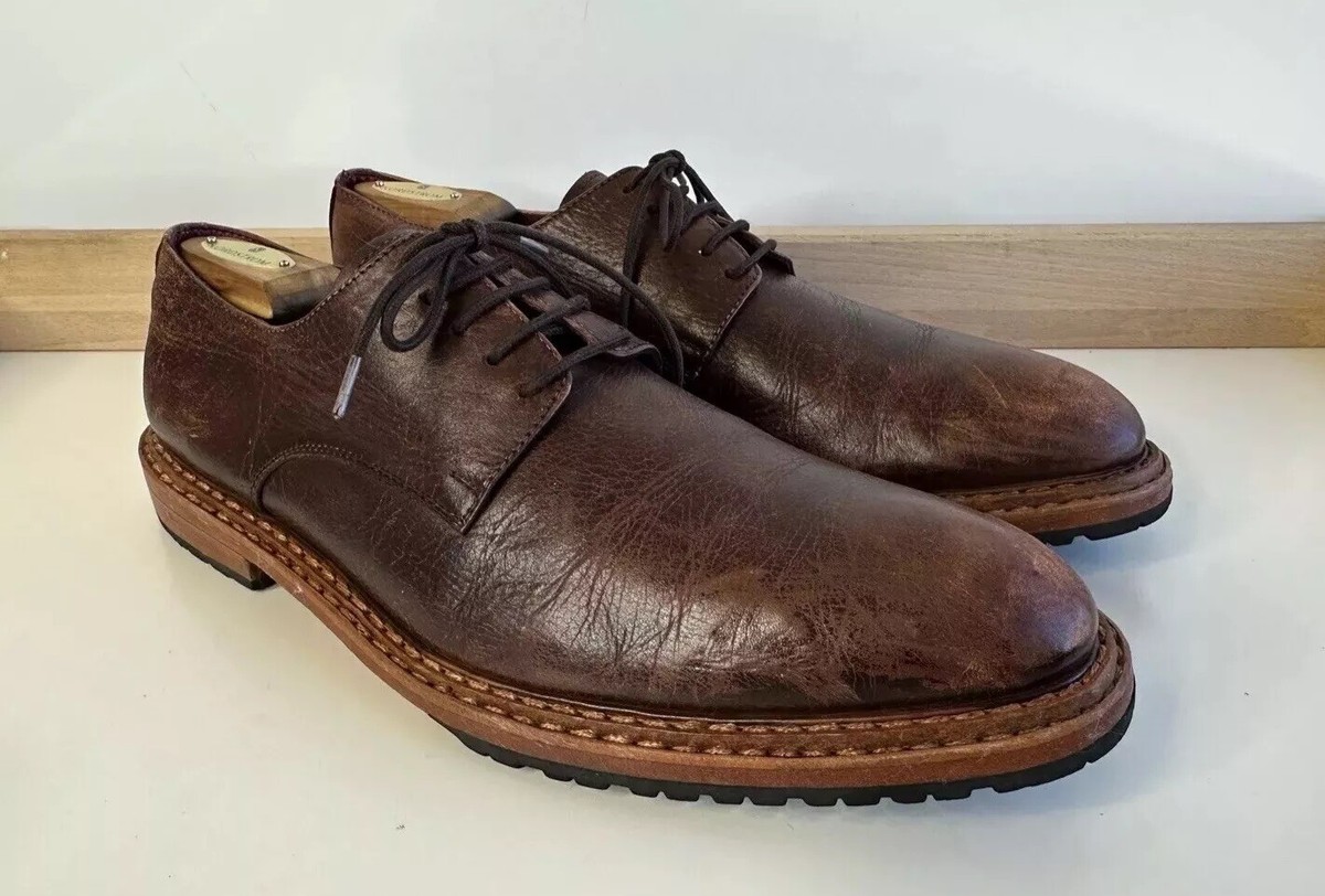 Robbins & Brooks Plain Toe Handmade Leather Oxfords Goodyear Welted / Men\'s 11.5 Robbins & Brooks Hammond Apron Toe Lace Up Tan – MissionaryMall main image 4