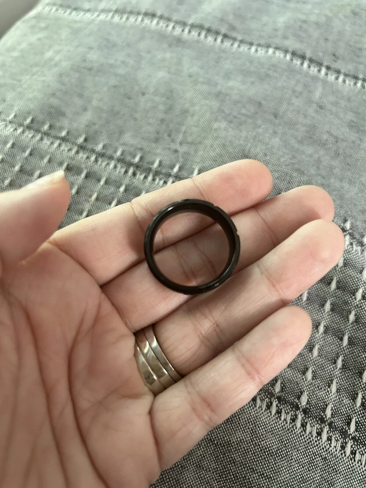 Triton Black Tungsten Carbide Step Edge Comfort Fit Wedding Band - Image 2 of 3