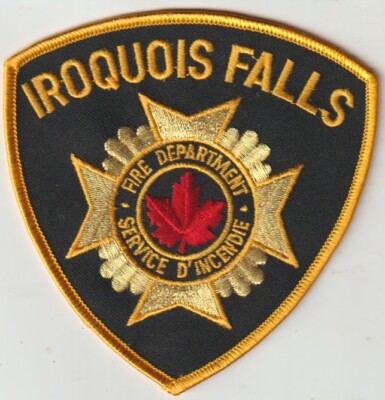 Iroquois Falls ON Fire Department gold patch ship from Australia