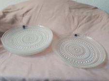 4 Stück Glas Teller/Dessertteller/Kuchenteller, Tauperle,Arabia Finnland