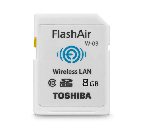 TOSHIBA W-03 FlashAir 8GB Memory Card Wireless Lan SDHC used FlashAir W-04