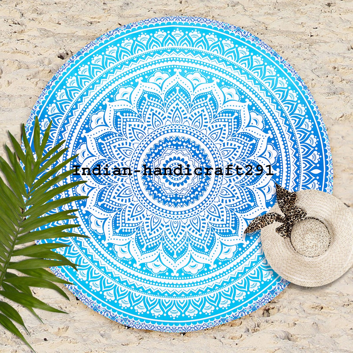 Hippie Mandala Spiaggia Copriletto Coperta Indiano Stuoia Yoga Rotondo Telo Da - Foto 9