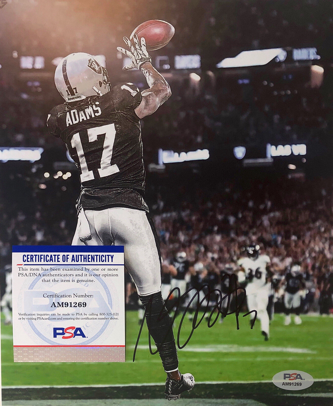 Davante Adams Autographed Signed Los Angeles Raiders LAS VEGAS RAIDERS 8X10 PHOTO PSA/DNA COA 